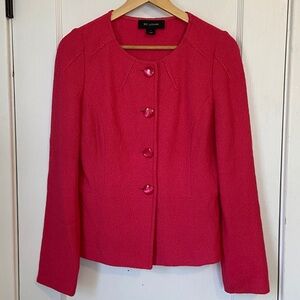 NWOT St. John vibrant pink coral Santana Knit suit jacket blazer - size 6
